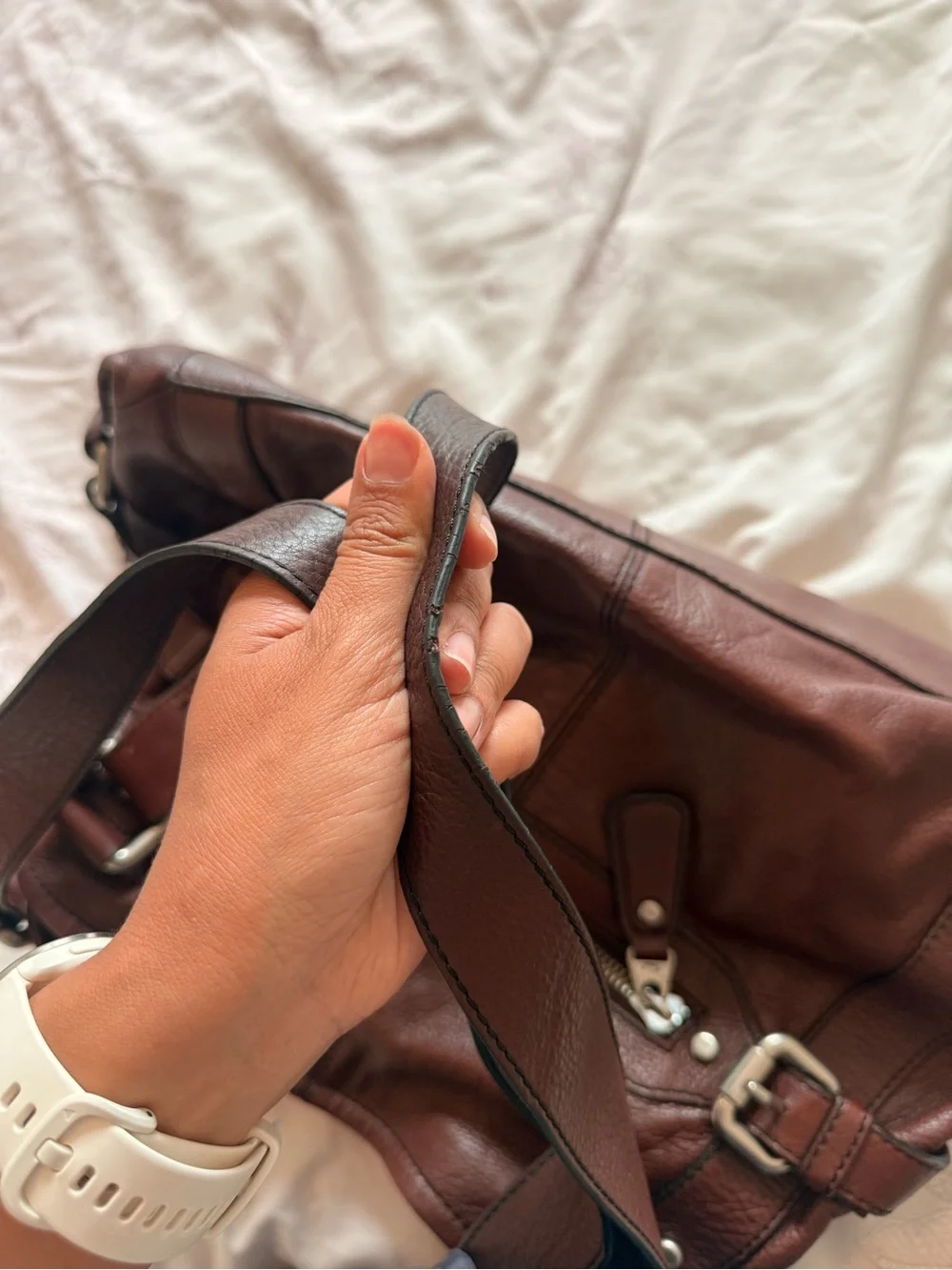 Fossil | Vintage Leather Maddox Satchel Hobo Buckle Handbag